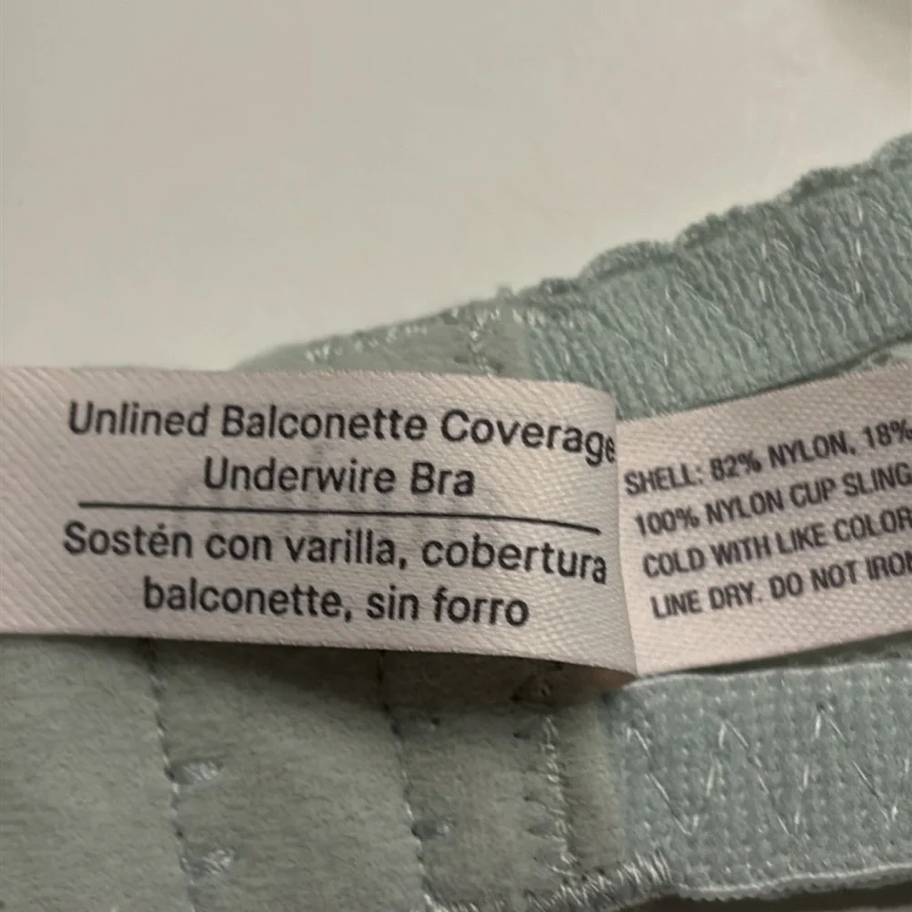 Auden Light Green Unlined Balconette Coverage Lace Underwire Bra